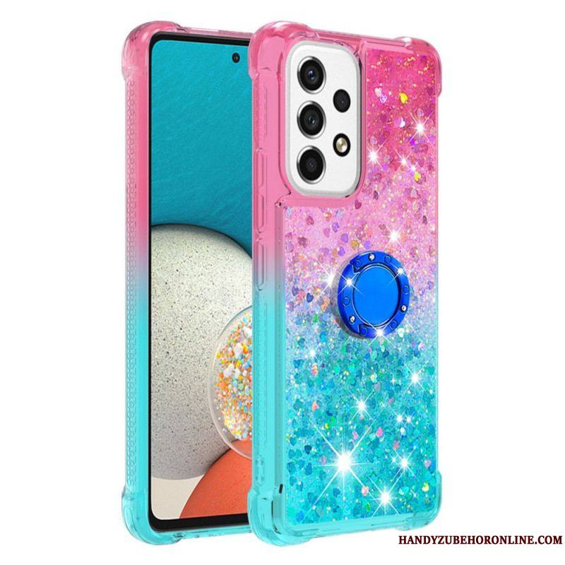 Coque Samsung Galaxy A53 5G Paillettes Anneau-Support