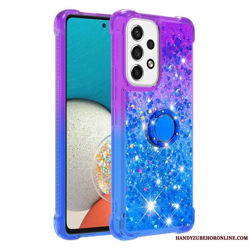 Coque Samsung Galaxy A53 5G Paillettes Anneau-Support