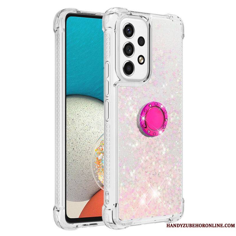 Coque Samsung Galaxy A53 5G Paillettes avec Anneau-Support