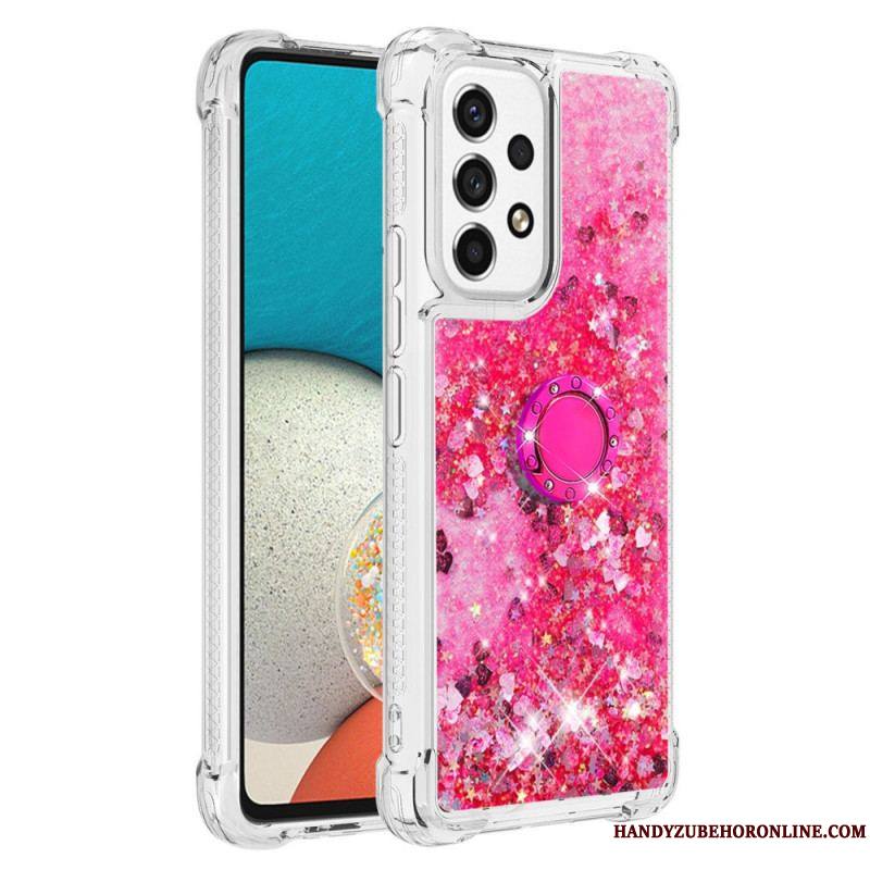 Coque Samsung Galaxy A53 5G Paillettes avec Anneau-Support