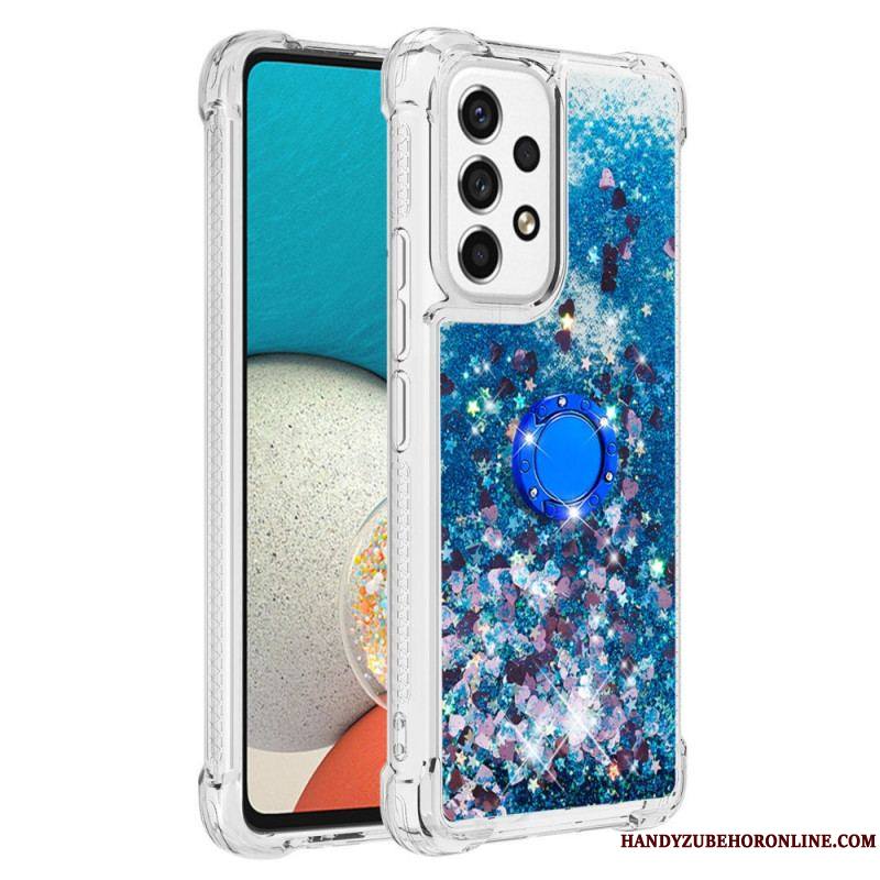 Coque Samsung Galaxy A53 5G Paillettes avec Anneau-Support