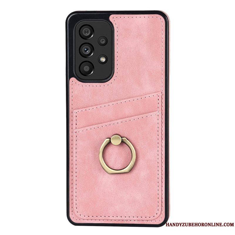 Coque Samsung Galaxy A53 5G Vintage Anneau-Support et Porte-Cartes