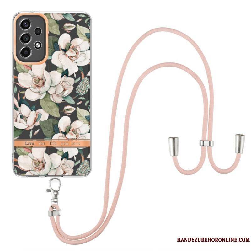 Coque Samsung Galaxy A53 5G à Cordon Florale