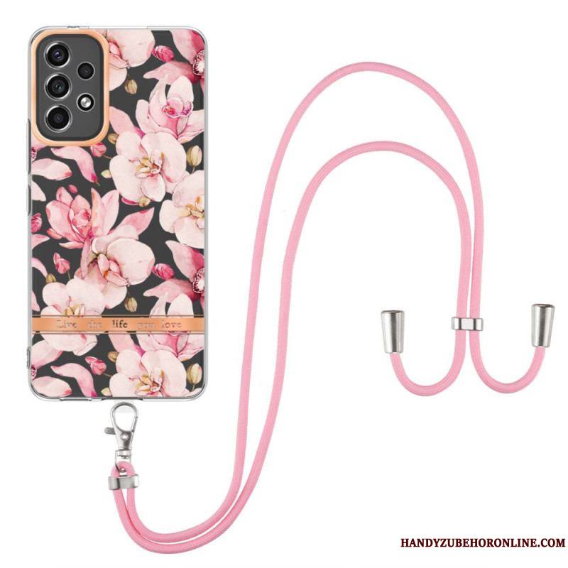 Coque Samsung Galaxy A53 5G à Cordon Florale