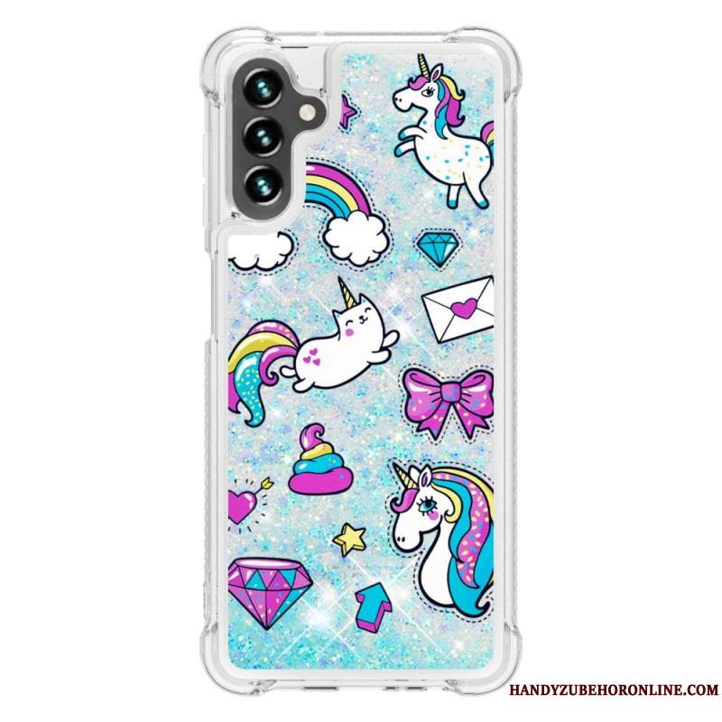 Coque Samsung Galaxy A54 5G Licornes à Paillettes