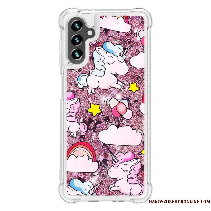 Coque Samsung Galaxy A54 5G Licornes à Paillettes