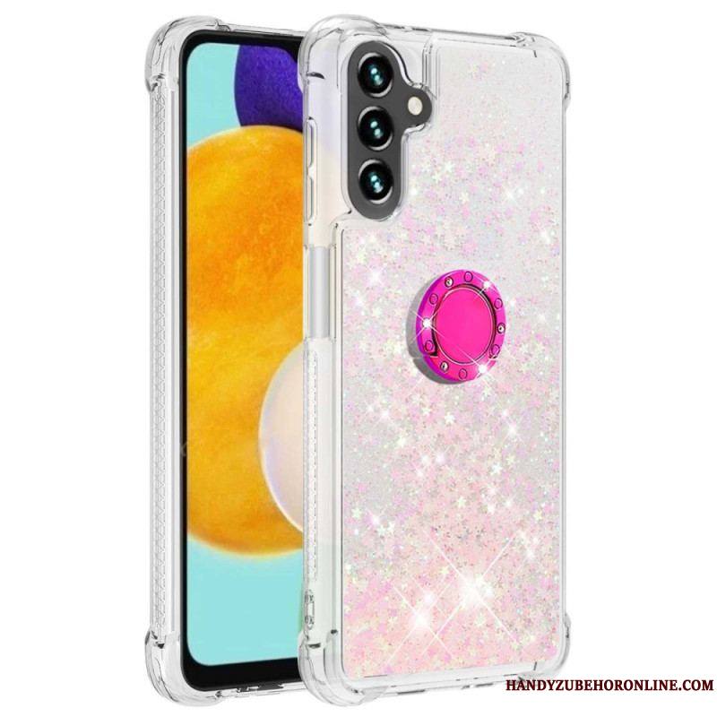 Coque Samsung Galaxy A54 5G Paillettes avec Anneau-Support