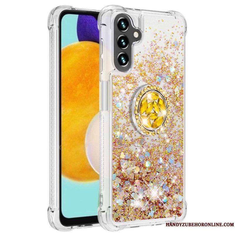 Coque Samsung Galaxy A54 5G Paillettes avec Anneau-Support