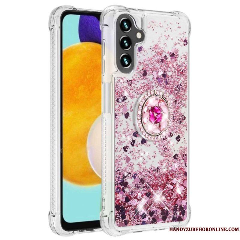 Coque Samsung Galaxy A54 5G Paillettes avec Anneau-Support