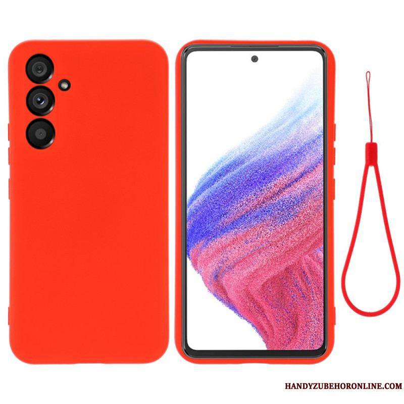 Coque Samsung Galaxy A54 5G Silicone Liquide avec Lanière