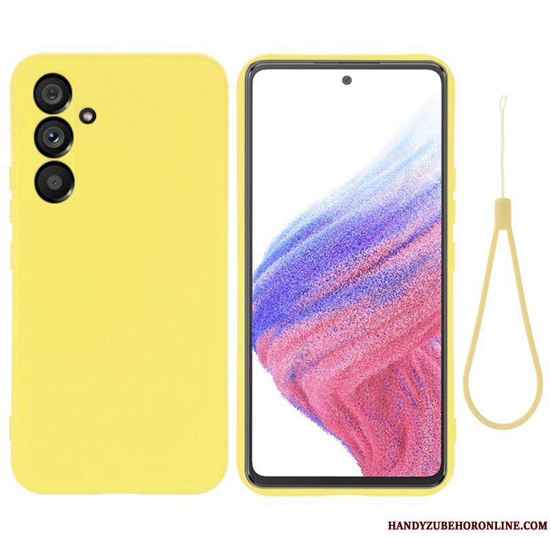 Coque Samsung Galaxy A54 5G Silicone Liquide avec Lanière