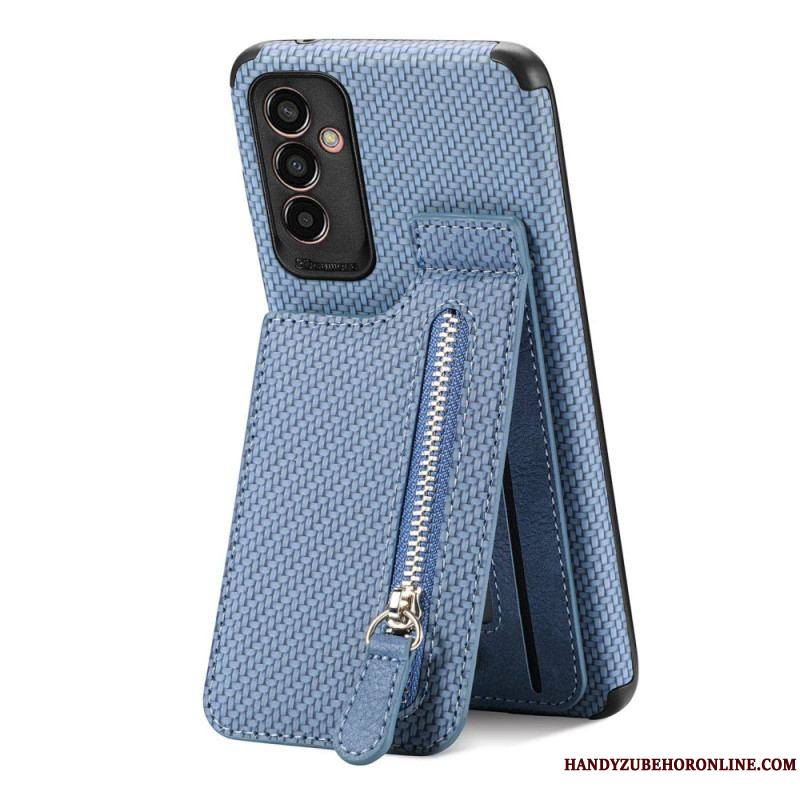 Coque Samsung Galaxy M13 Fibre Carbone Porte-Cartes Support