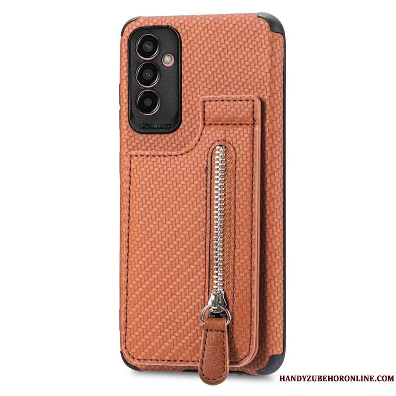 Coque Samsung Galaxy M13 Fibre Carbone Porte-Cartes Support