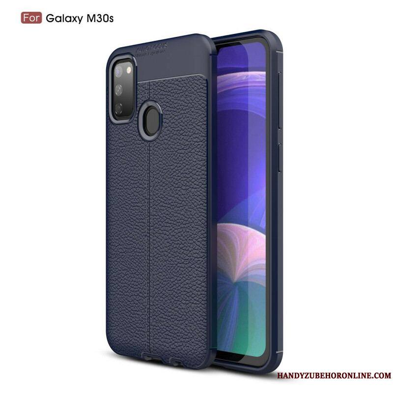 Coque Samsung Galaxy M21 Effet Cuir Litchi Double Line