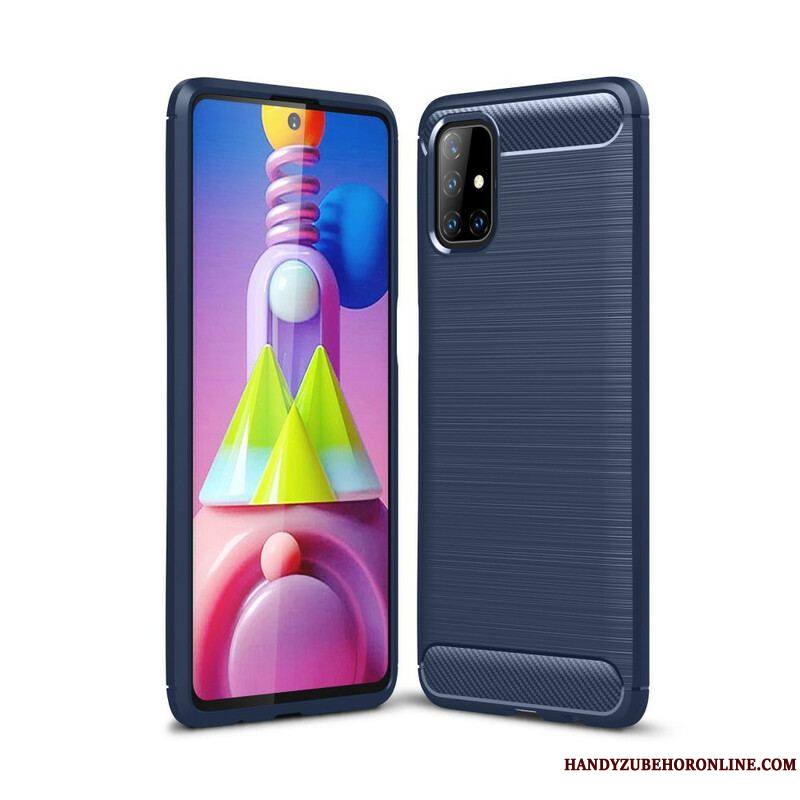 Coque Samsung Galaxy M51 Fibre Carbone Brossée