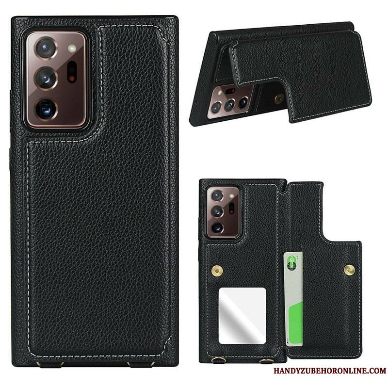 Coque Samsung Galaxy Note 20 Ultra Cuir Litchi Porte-Cartes Support