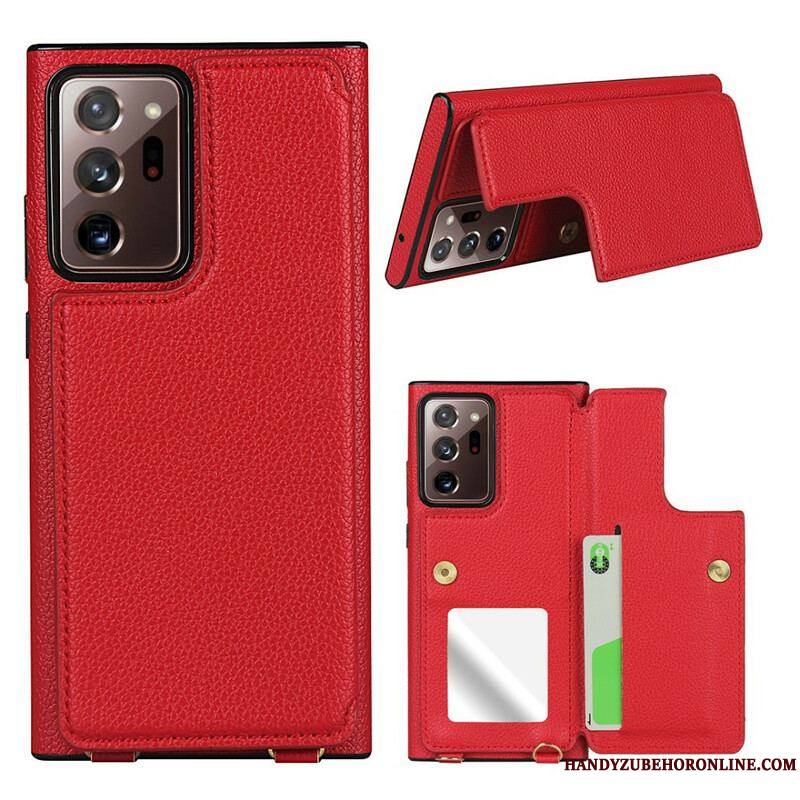 Coque Samsung Galaxy Note 20 Ultra Cuir Litchi Porte-Cartes Support