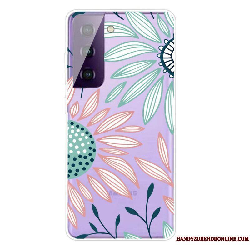 Coque Samsung Galaxy S21 5G Transparente Une Fleur