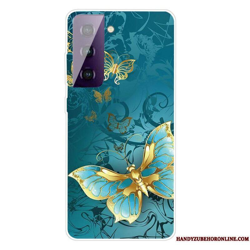 Coque Samsung Galaxy S21 FE Flexible Papillons