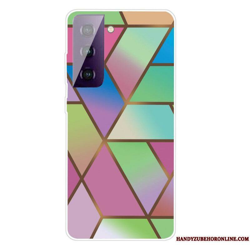 Coque Samsung Galaxy S21 FE Marbre Géométrique