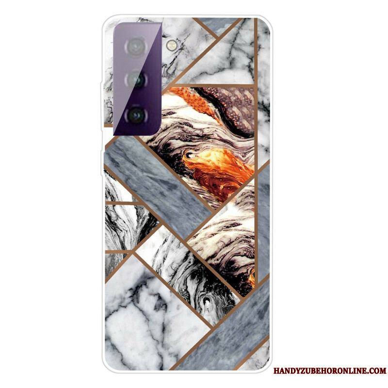 Coque Samsung Galaxy S21 FE Marbre Géométrique Variable