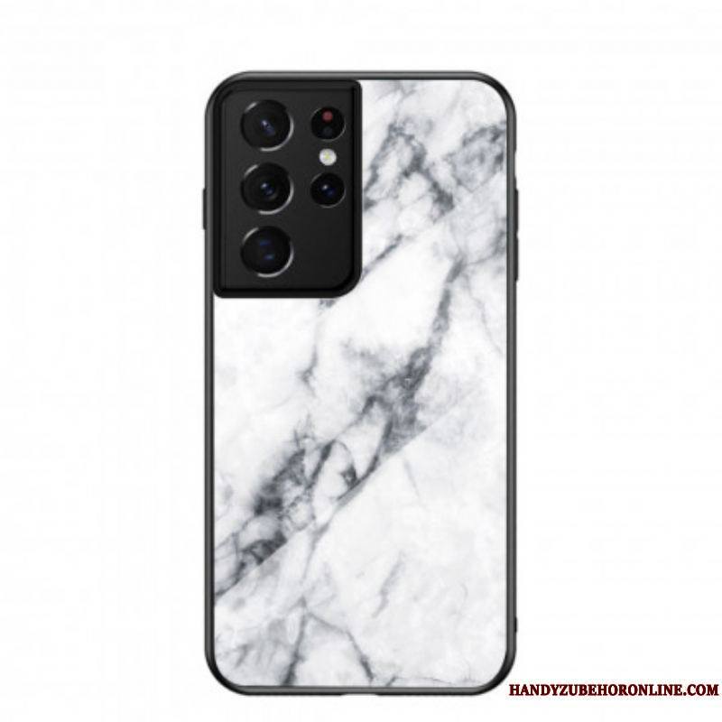 Coque Samsung Galaxy S21 Ultra 5G Verre Trempé Marble Colors