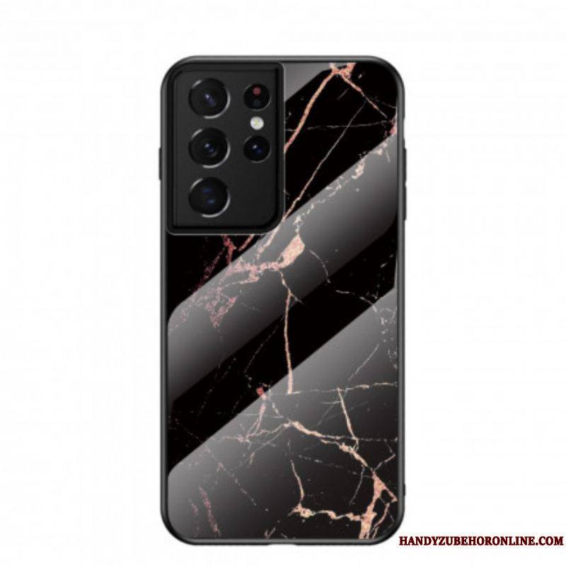 Coque Samsung Galaxy S21 Ultra 5G Verre Trempé Marble Colors