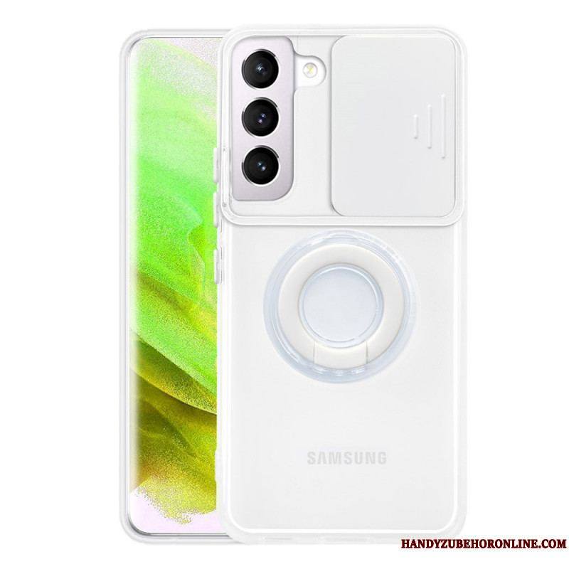 Coque Samsung Galaxy S22 5G Anneau-Support et Protège-Lentilles