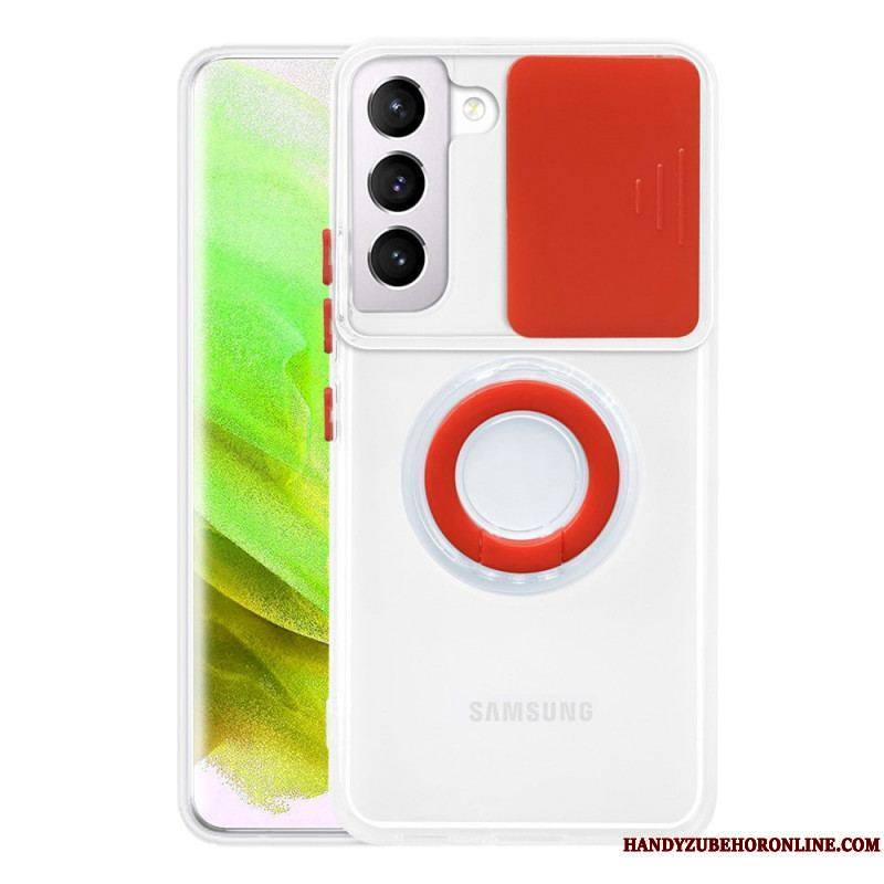 Coque Samsung Galaxy S22 5G Anneau-Support et Protège-Lentilles