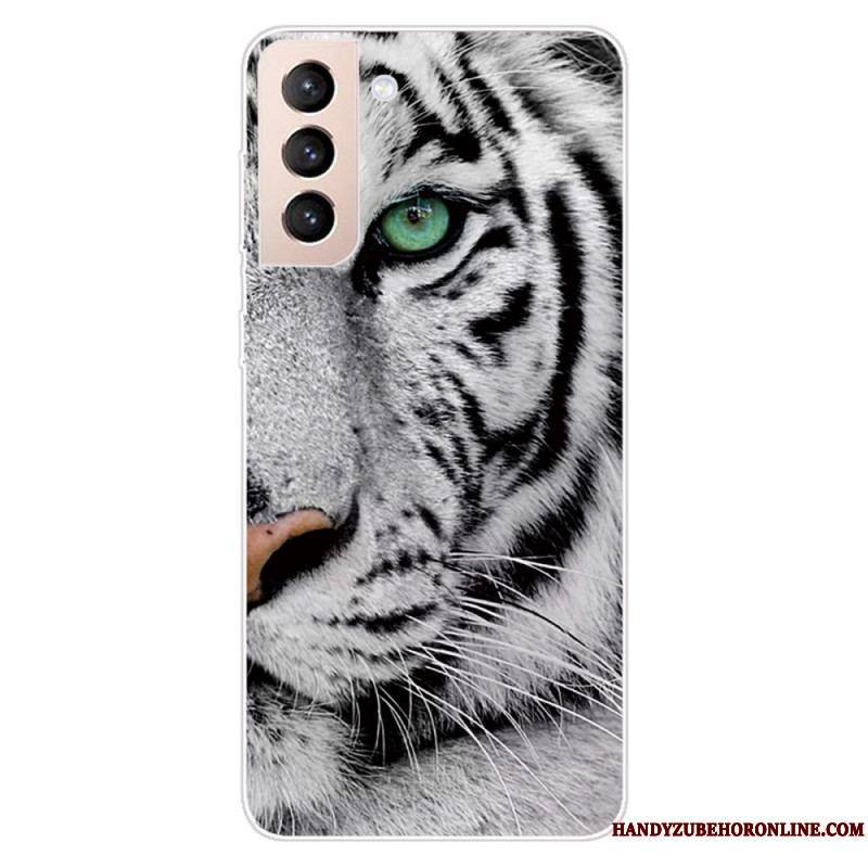 Coque Samsung Galaxy S22 5G Face de Tigre