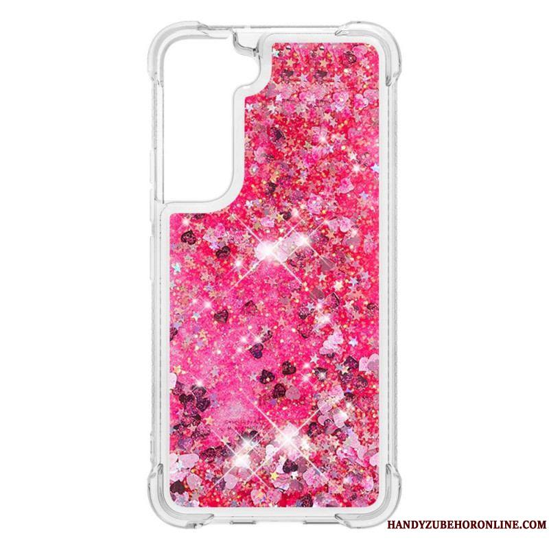 Coque Samsung Galaxy S22 Plus 5G Paillettes avec Cordon