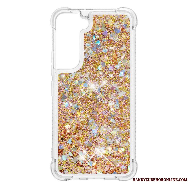 Coque Samsung Galaxy S22 Plus 5G Paillettes avec Cordon