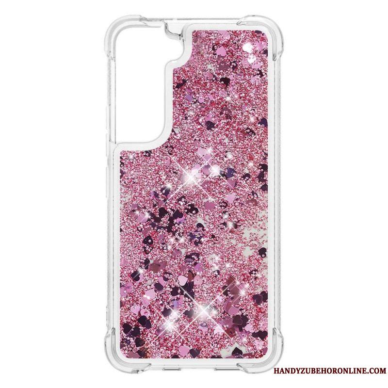 Coque Samsung Galaxy S22 Plus 5G Paillettes avec Cordon