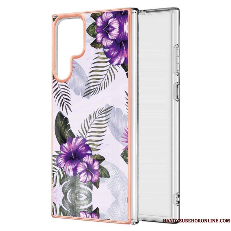 Coque Samsung Galaxy S22 Ultra 5G Marbrée Florale