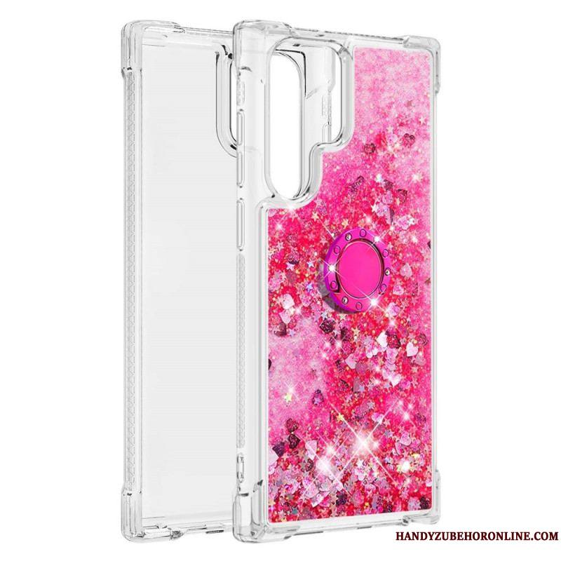 Coque Samsung Galaxy S22 Ultra 5G Paillettes Anneau-Support