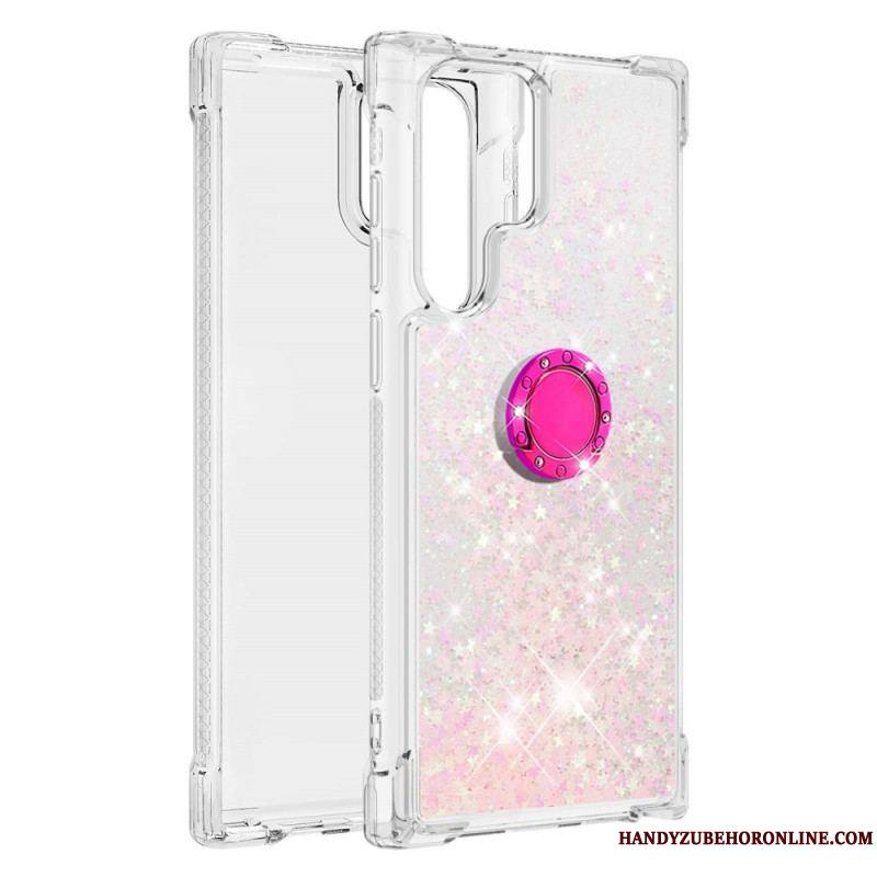 Coque Samsung Galaxy S22 Ultra 5G Paillettes Anneau-Support