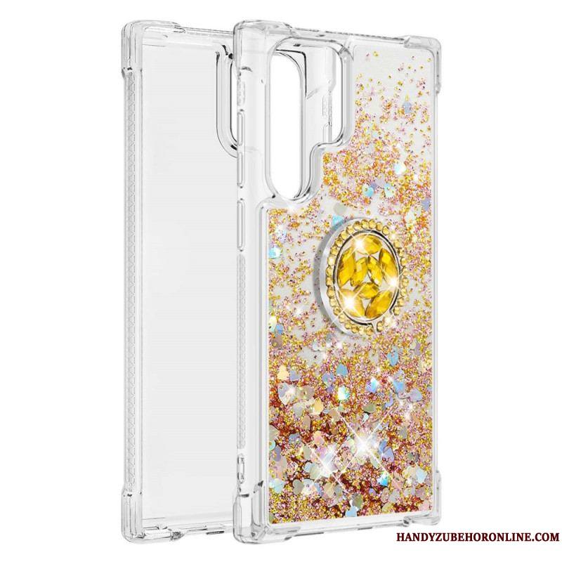 Coque Samsung Galaxy S22 Ultra 5G Paillettes Anneau-Support