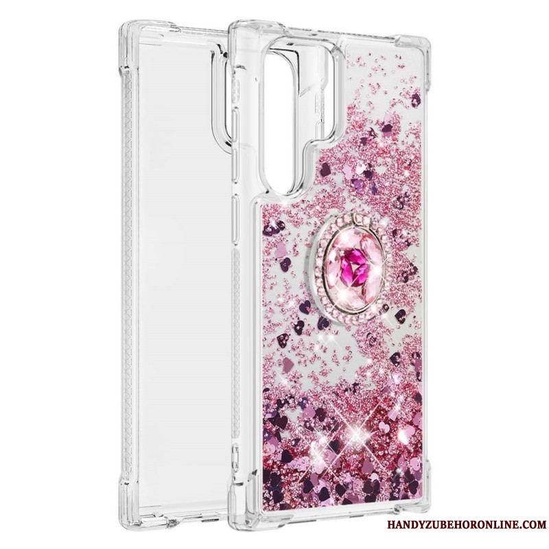 Coque Samsung Galaxy S22 Ultra 5G Paillettes Anneau-Support