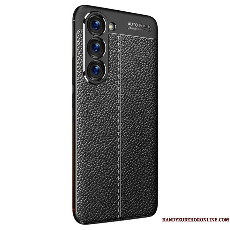 Coque Samsung Galaxy S23 5G Effet Cuir Litchi Double Line