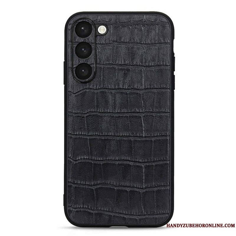 Coque Samsung Galaxy S23 5G Véritable Cuir Style Crocodile