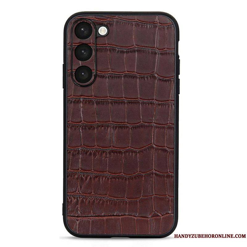 Coque Samsung Galaxy S23 5G Véritable Cuir Style Crocodile