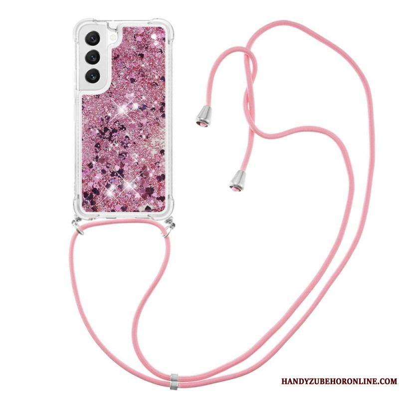 Coque Samsung Galaxy S23 Plus 5G Paillettes avec Cordon