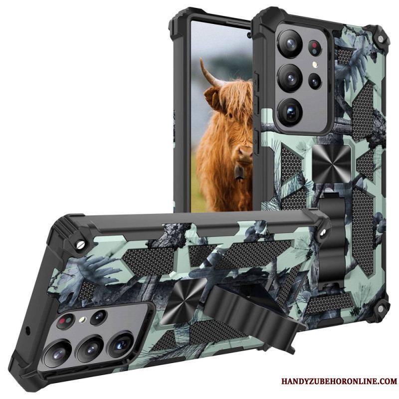 Coque Samsung Galaxy S23 Ultra 5G Camouflage Support Amovible