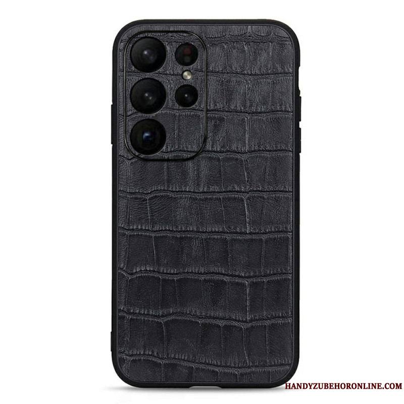 Coque Samsung Galaxy S23 Ultra 5G Véritable Cuir Style Crocodile