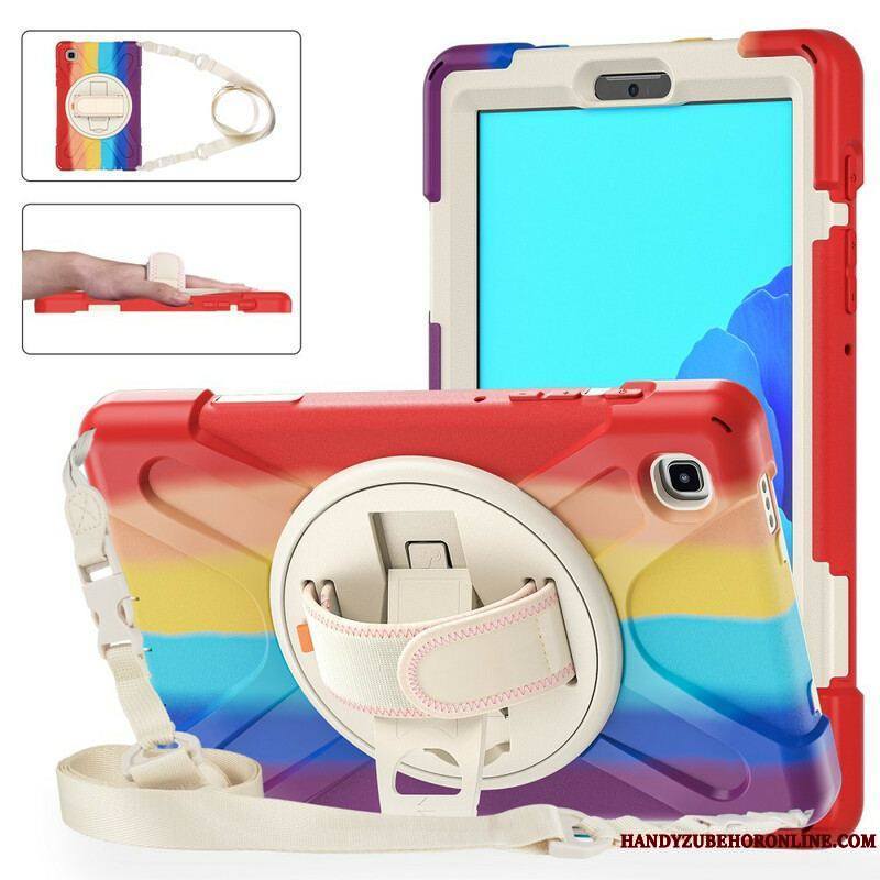 Coque Samsung Galaxy Tab A7 Lite Multi-Fonctions Bandoulière Color