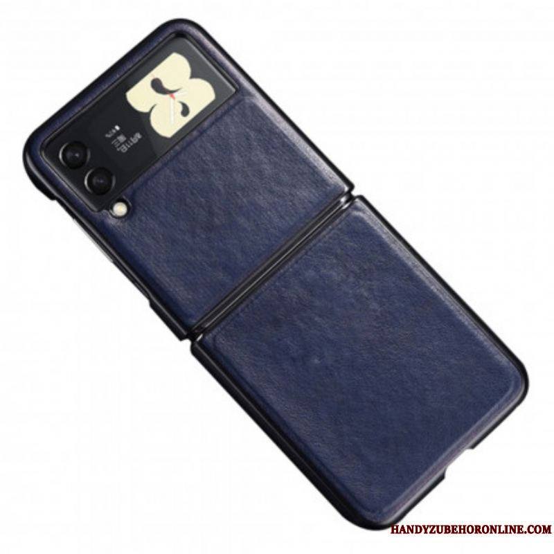 Coque Samsung Galaxy Z Flip 3 5G Effet Cuir Coutures