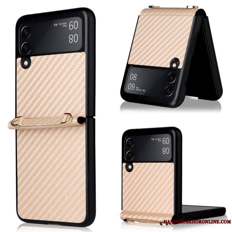 Coque Samsung Galaxy Z Flip 3 5G Fibre Carbone Avec Lanière