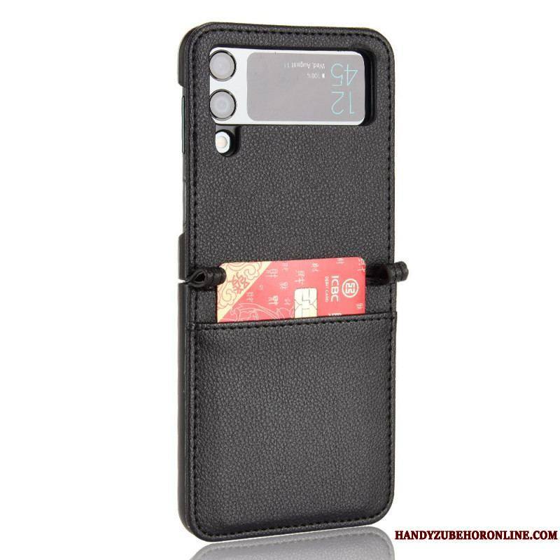 Coque Samsung Galaxy Z Flip 3 5G Style Cuir Litchi Porte-Carte