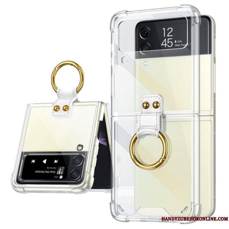 Coque Samsung Galaxy Z Flip 3 5G Transparente Anneau-Support GKK