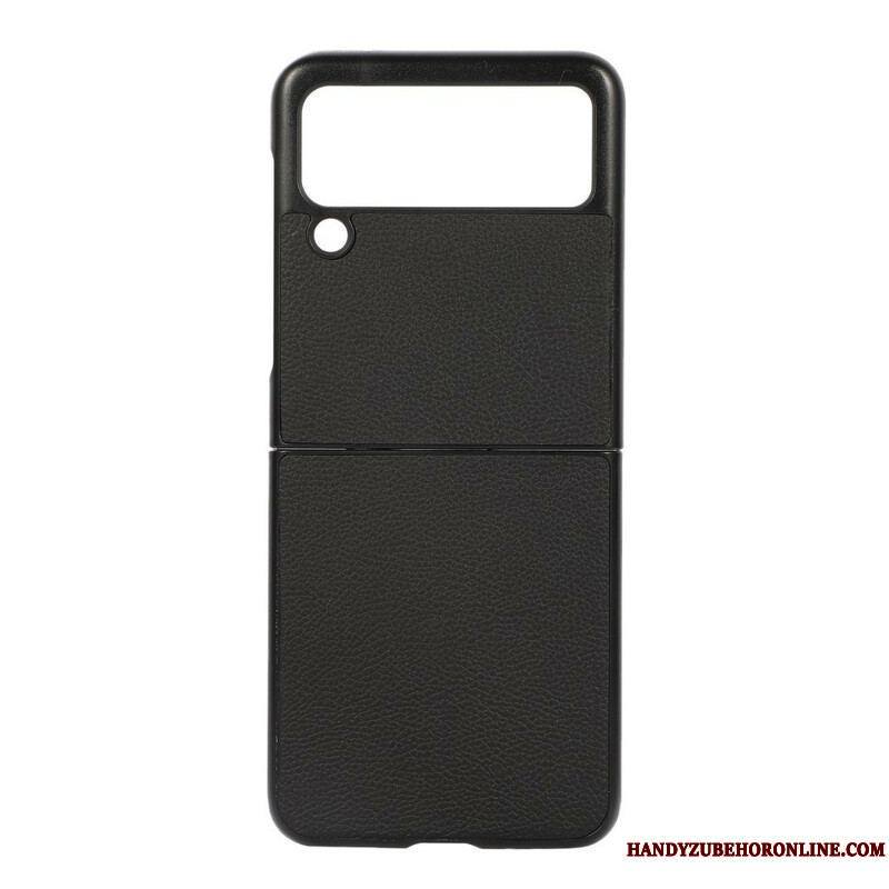 Coque Samsung Galaxy Z Flip 3 5G Véritable Cuir Litchi